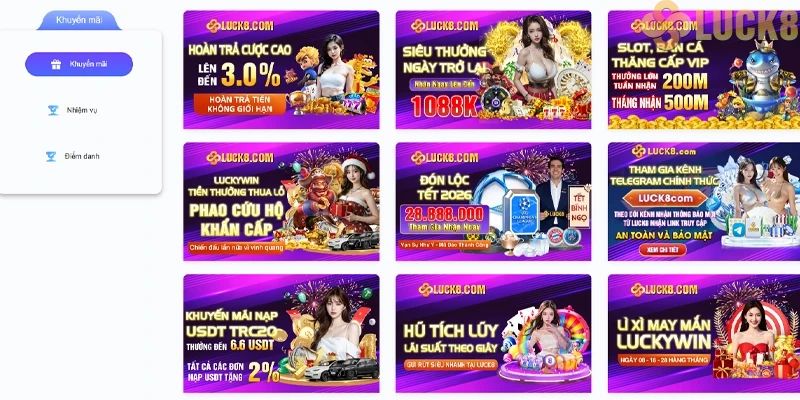 Khuyến mãi độc quyền hot nhất 2026 của Luck8